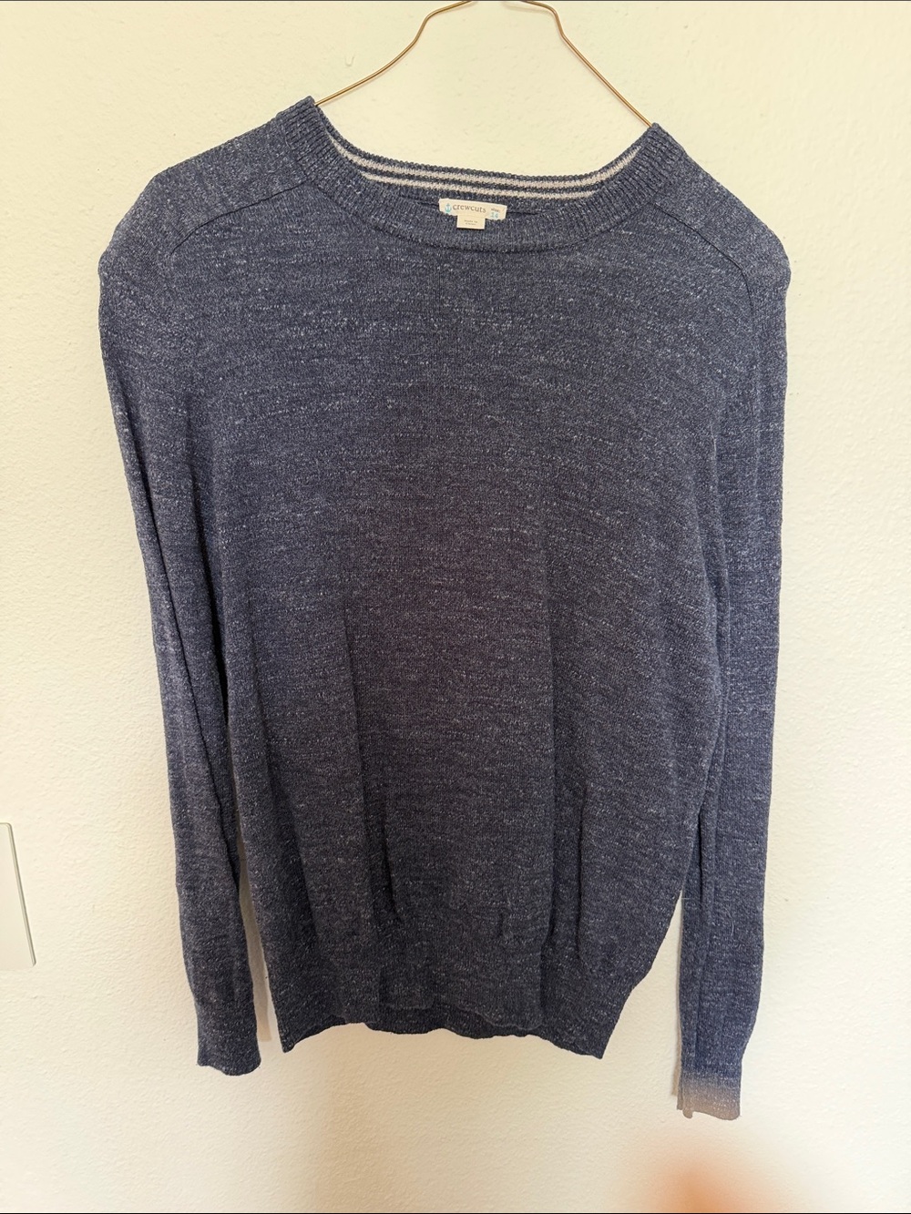 J. Crew Heather Navy Blue Crewneck Sweater